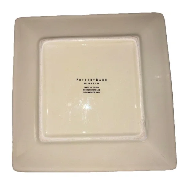 Pottery Barn Cherry Blossom Set Of 3 Square Plates Ceramic 8" & 4 Asian Square - Picture 3 of 5